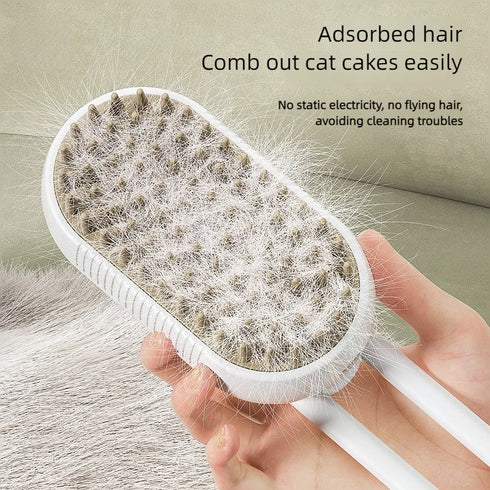 Pet Steam Brush - 3 In 1 Cleaning Steamy Spray Massage Comb Hair Removal Grooming Supplies Pets Accessories