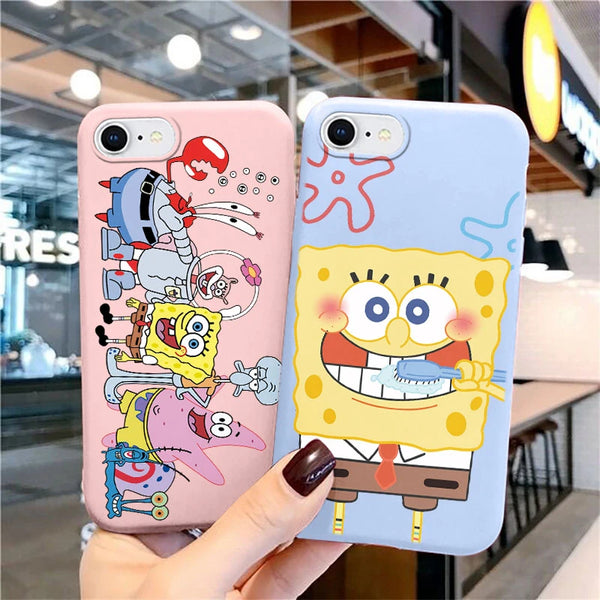 SpongeBob & Patrick Star Phone Case for iPhone SE, 8, 7, 6 - Soft Silicone TPU Cover
