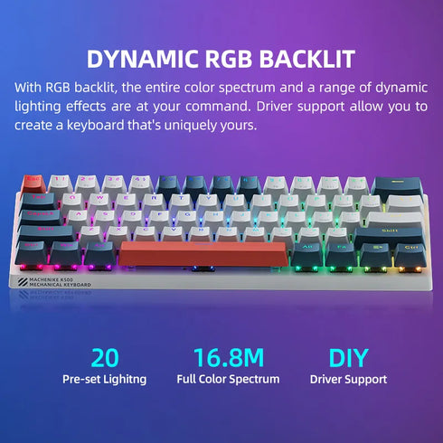 MACHENIKE K500 B61 Mini Wired Mechanical Keybaord-Hot Swap Gaming Keybaord