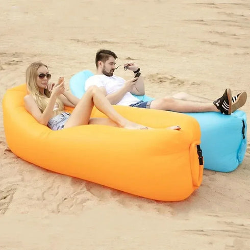 Outdoors Camping Inflatable Sofa-Ultralight Portable Air Bags-Beach Folding Lounger Chair