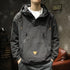 Men’s Hooded Loose-Fit Half-Zip Jacket – Casual Japanese Style Workwear for Winter