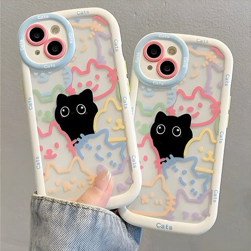 Soft Silicone Cat-Themed Phone Case – Durable, Stylish & Protective Cover for iPhone 16, 15, 14, 13, 12, 11, XR, X, XS, SE, 8, 7