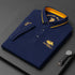 Men’s Casual Embroidered Polo Shirt – Short Sleeve, Anti-Pilling Polyester, Buttoned Design