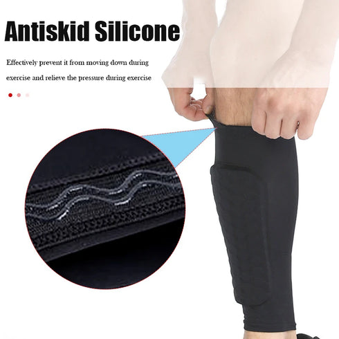 Professional Compression Shin Guard Sleeves – Honeycomb Anti-Collision Protection for Sports