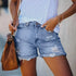 Women's Ripped Jean Shorts-Summer Denim Pocket Shorts