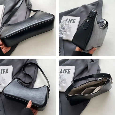 Small Cute Underarm Shoulder Bags for Women 2025 Trend Design Leather Handbags and Purses Y2K Silver Red Hand Bag Women Bag