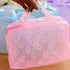 5 Colors Make Up Organizer Bag Toiletry Bathing Storage Bag Women Waterproof Transparent Floral PVC Travel Cosmetic Bag