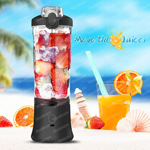 Portable Electric Fruit Juicer, 600ml with 4000mAh- USB Rechargeable