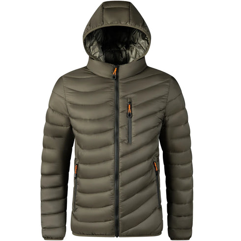 Men’s Lightweight Hooded Parka – Cotton-Padded Windbreaker Jacket for Winter