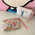 Red Green Floral Cute Women Wallet Mini Clutch Purse Coin Purse Cotton Fresh Cute Card Bag Sanitary Napkins Bag Earphone Bag