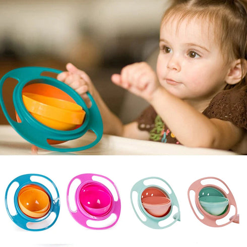 Innovative 360° Rotating Spill-Proof Baby Bowl – BPA-Free and Child-Friendly