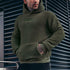 Men's Long Sleeve Athletic Pullover Hoodie - Fuzzy Fleece Solid Color Sweatshirt with Zipper & Detachable Hat