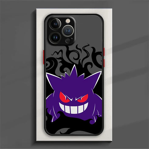 Pokemon Cool Gengar Phone Case For iPhone 15 14 13 12 11 Pro Max mini XS Max XR X 8 Plus SE Frosted Translucent Cover
