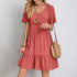 Womens Short Sleeve Mini Ruffle  Casual Comfortable Summer Dress