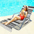 Pool Sun Lounger Cover With Pockets Beach Towel Cover Microfiber Pool Lounge Chair Cover Bath Towel Holidays Chair Mate
