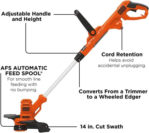 Electric String Trimmer with Auto Feed - Lightweight Design, Adjustable Handle and Height, Easy Weeding