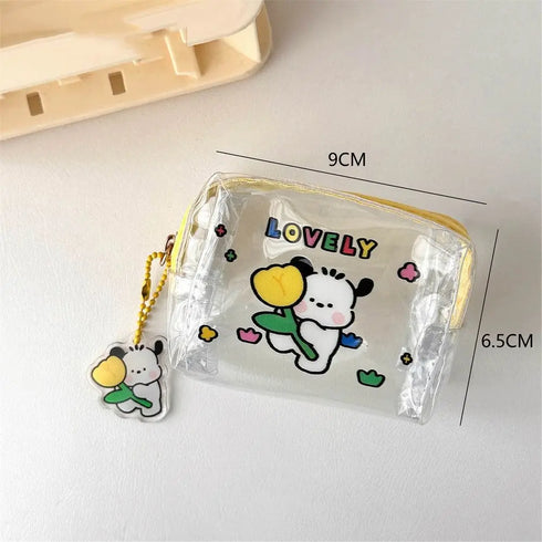 1PC Zipper PVC Transparent Coin Purse Mini Zipper Pouch Storage Bag Lovely Cartoon Jelly Wallet Cosmetic Bag Coin Purse