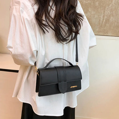 Unisex Small Square PU Leather Crossbody Bag – Versatile Single Shoulder Satchel for Spring 2025