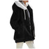 Women's Thick Cashmere & Polyester Hooded Jacket – Streetwear Style for Winter