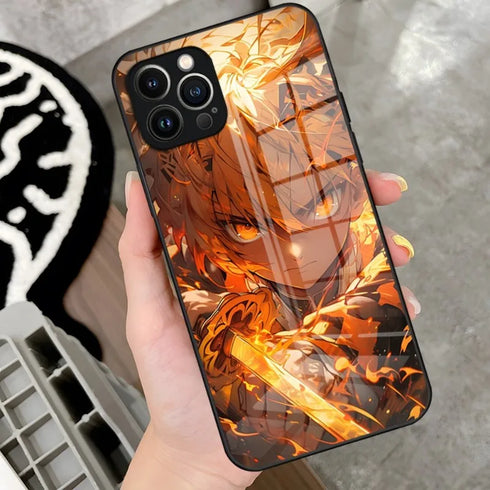 Glass Design Cove- Anime Demon Slayer Phone Case For IPhone