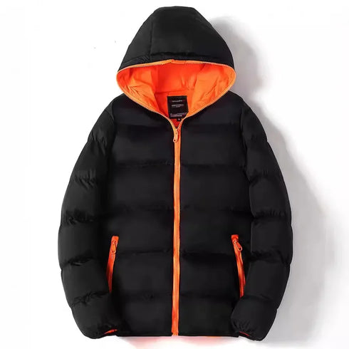 Men’s Winter Hooded Cotton Coat | Trendy Korean-Style Youth Jacket for Warmth and Comfort