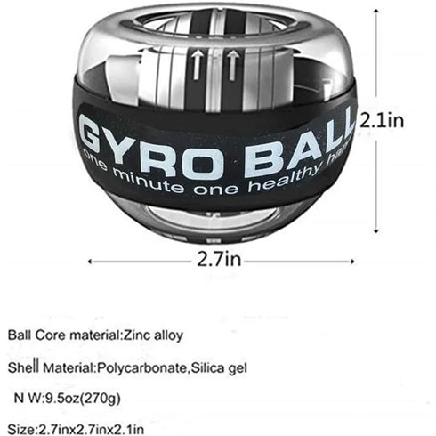 Self Starting Wrist Gyro Ball Power Trainer – Wrist and Forearm Strengthener - Arm Muscle Exerciser