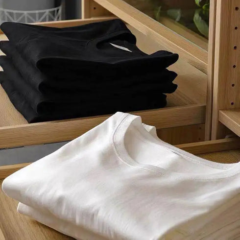 2pcs Short Sleeved Basic T Shirt-Solid O Neck Cotton Top