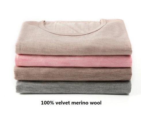 100% Merino Wool Base Layer Set for Men Women Merino Wool Thermal Underwear Set Long John Top and Bottom Winter Thicken Warm
