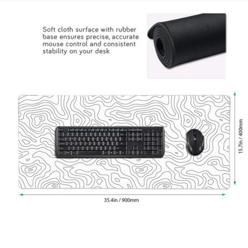 Large Black and White Gaming Mouse Pad Gamer Big Mouse Mat Computer Gaming Locking Edge MousePad 90x40cm Keyboard Desk Mice Pad