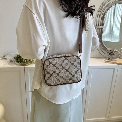 Vintage Plaid PU Leather Tote Bag for Women – Fashion Shoulder & Crossbody Handbag