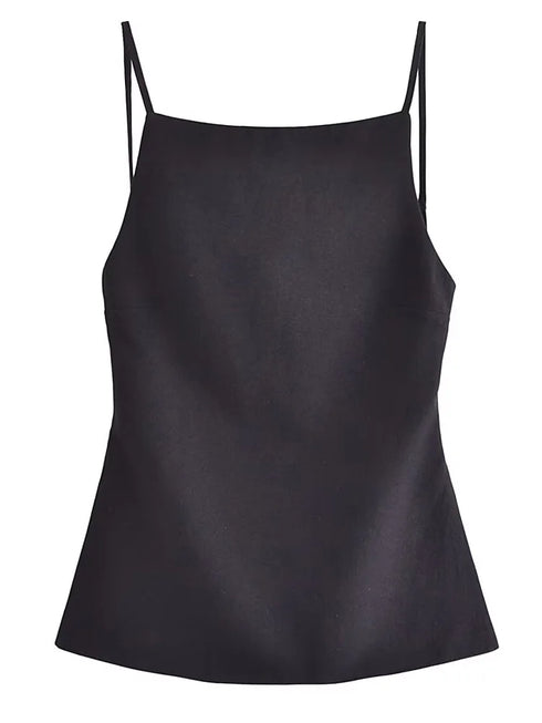 TRAF Women’s Lace-Up Backless Camisole Top – High Street Fashion Crop Top in Classic White and Black, Non-Stretch Broadcloth Fabric Designed for Middle-Aged Women’s Summer Wardrobe