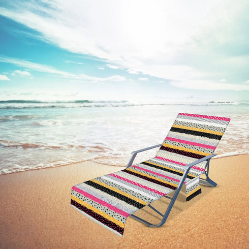 Pool Sun Lounger Cover With Pockets Beach Towel Cover Microfiber Pool Lounge Chair Cover Bath Towel Holidays Chair Mate