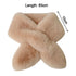Women Girls Solid Color Cross Scarf Faux Rabbit Fur Plush Neck Scarf Thicken Shawl Neckerchief Wrap Winter Warm Neck Warmer