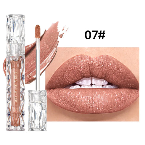QIBEST Diamond Glitter Liquid Lipstick – Long-Lasting, Moisturizing & Waterproof Shimmer Lip Gloss