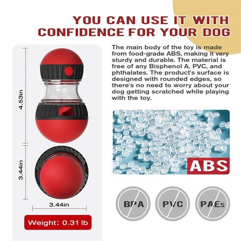 Interactive Dog Toy - Elliptical Track Rolling Ball for Intelligence and Food Dispensing