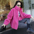 Women's Winter Coral Fleece Warm Jacket – Stand Collar, Thick Plush Overcoat with Zipper & Pockets