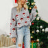 Women’s Christmas Santa Knit Sweater – Festive Long Sleeve Pullover with Furry Details