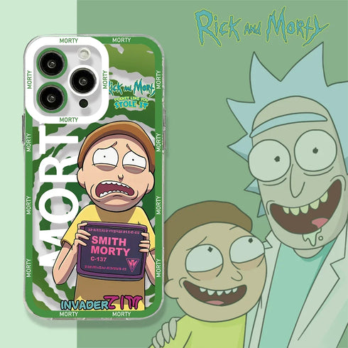 Ricks and Morties Phone Case For iPhone 15 14 13 12 11 Pro Mini Max X XR XS 6s 6 7 8 SE20 Plus Soft Silicone Transparent Cover