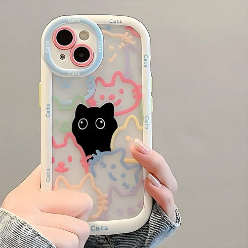 Soft Silicone Cat-Themed Phone Case – Durable, Stylish & Protective Cover for iPhone 16, 15, 14, 13, 12, 11, XR, X, XS, SE, 8, 7