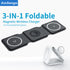 3 in 1 Foldable Magnetic Wireless Chargers-Portable Fast 15W Wireless Charger-for iPhone/Apple Watch/AirPods