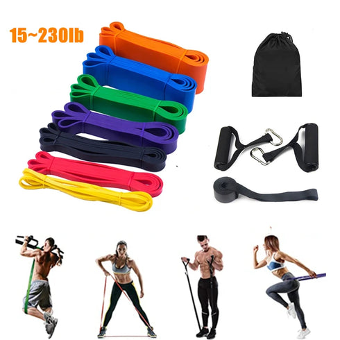 Latex Stretch Resistance Bands - Elastic Pull Up Assist Bands for Home Workout