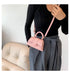 Women’s PU Leather Chain Shoulder Bag – Ribbon Buckle Square Crossbody Handbag for Parties