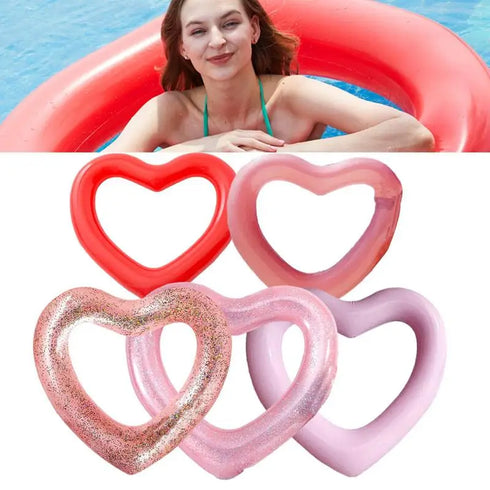 Heart Swimming Pool Floats-Inflatable Floating Ring