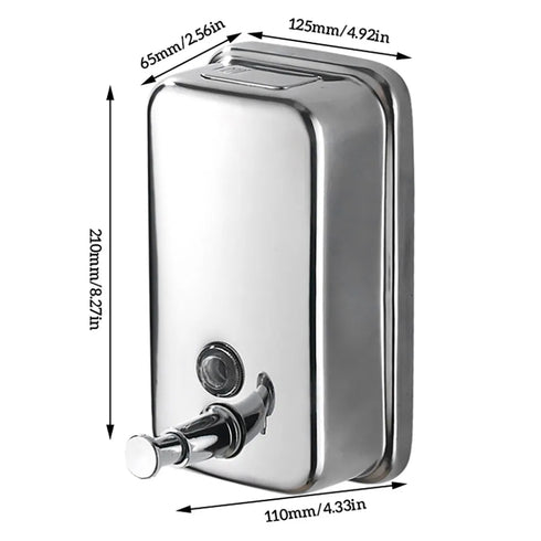 Stainless Steel Wall-Mounted Handwash Dispenser for Office, Kitchen, and Bathroom
