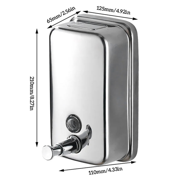 Stainless Steel Wall-Mounted Handwash Dispenser for Office, Kitchen, and Bathroom