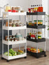 3/4 Tier Rolling Utility Cart – Slim Movable Storage Rack for Kitchen, Bathroom & Livingroom