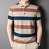 Men's Striped Short Sleeve Shirt-New Polo Shirt-Casual Men Shirt
