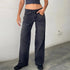 Women's Vintage Wide-Leg Denim Jeans – Low-Waist Loose-Fit Summer Pants