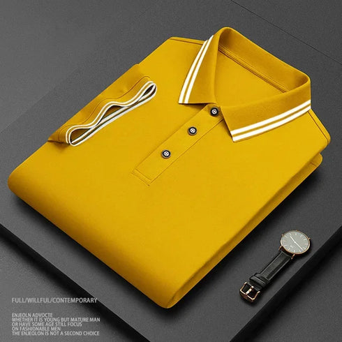 Men's High-End Pure Cotton Polo Shirt with Embroidery – Smart Casual Spring/Summer Fashion