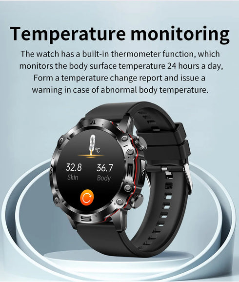 Smartwatch ECG+PPG Fitness Tracker Health Monitoring- Waterproof Voice Assistant